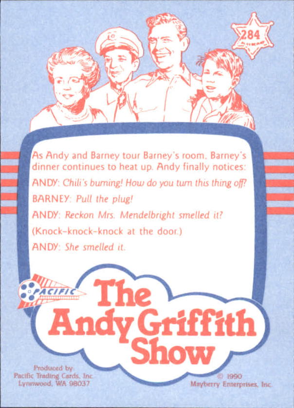 Andy Griffith Show Series Three (1991 Pacific) "Main Set" Cards #221 to #330