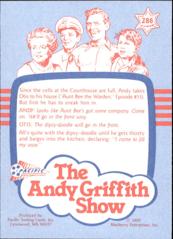 Andy Griffith Show Series Three (1991 Pacific) "Main Set" Cards #221 to #330