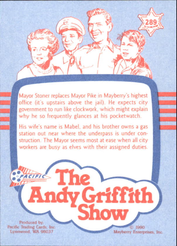 Andy Griffith Show Series Three (1991 Pacific) "Main Set" Cards #221 to #330