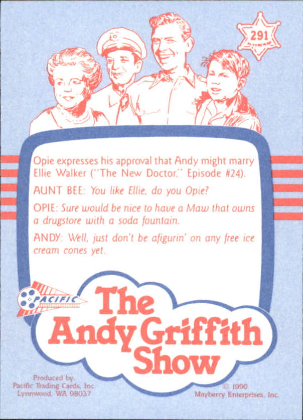 Andy Griffith Show Series Three (1991 Pacific) "Main Set" Cards #221 to #330