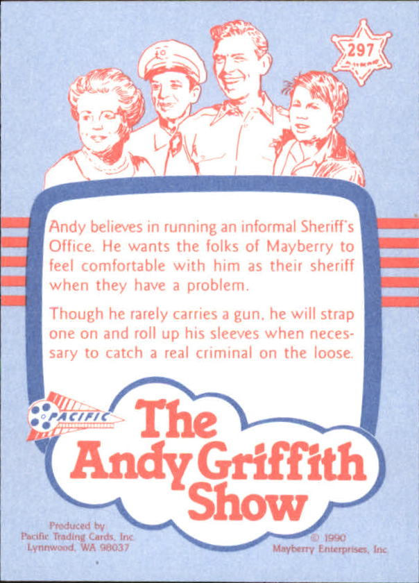 Andy Griffith Show Series Three (1991 Pacific) "Main Set" Cards #221 to #330