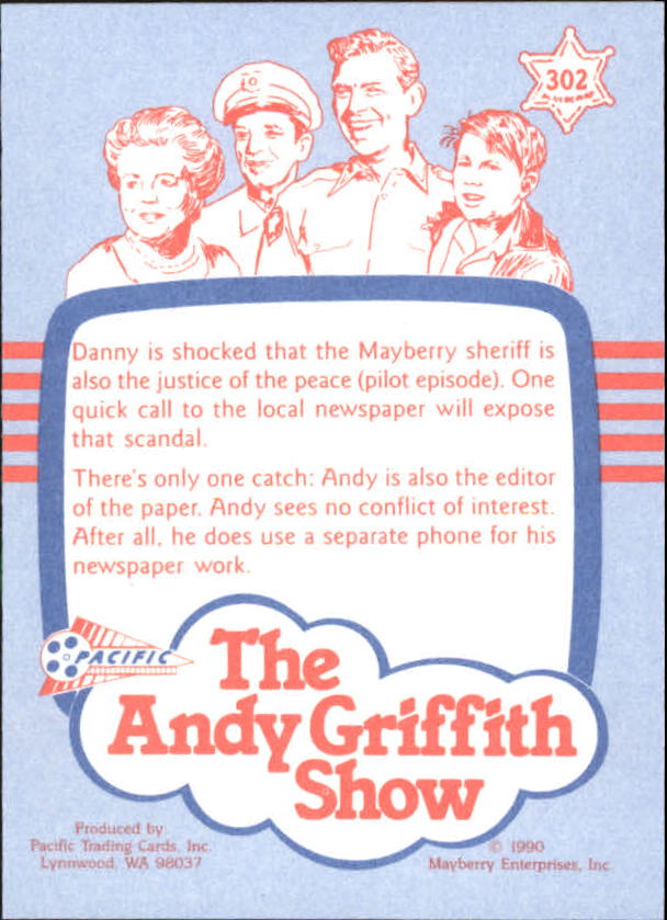 Andy Griffith Show Series Three (1991 Pacific) "Main Set" Cards #221 to #330