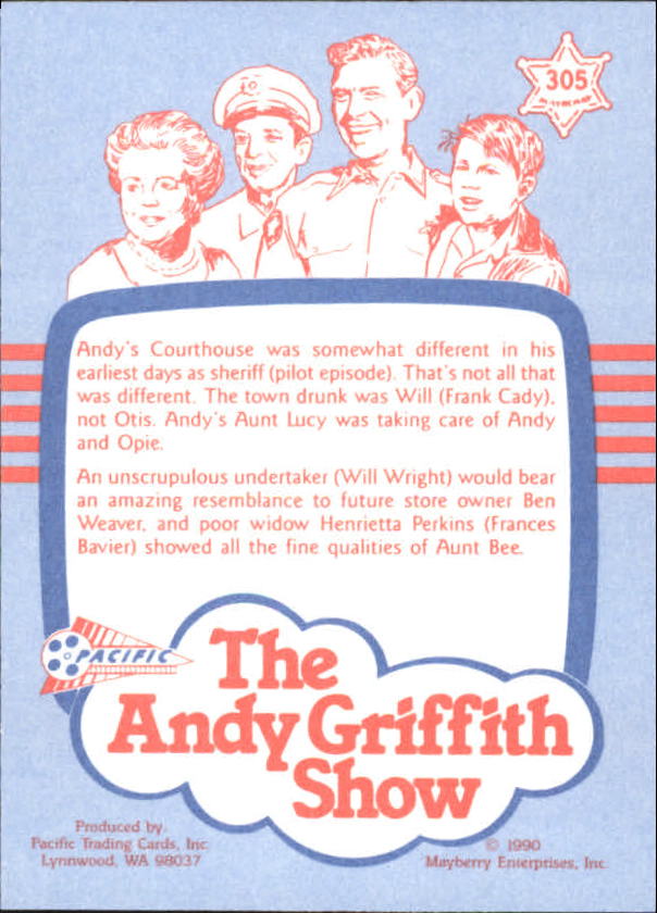 Andy Griffith Show Series Three (1991 Pacific) "Main Set" Cards #221 to #330