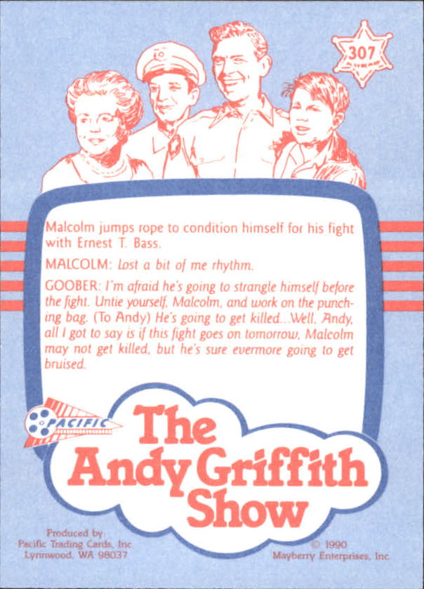 Andy Griffith Show Series Three (1991 Pacific) "Main Set" Cards #221 to #330