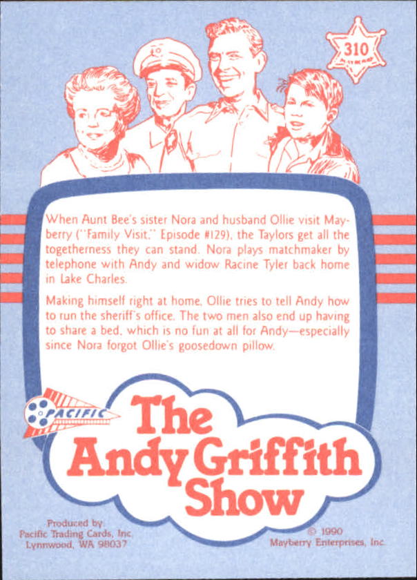 Andy Griffith Show Series Three (1991 Pacific) "Main Set" Cards #221 to #330