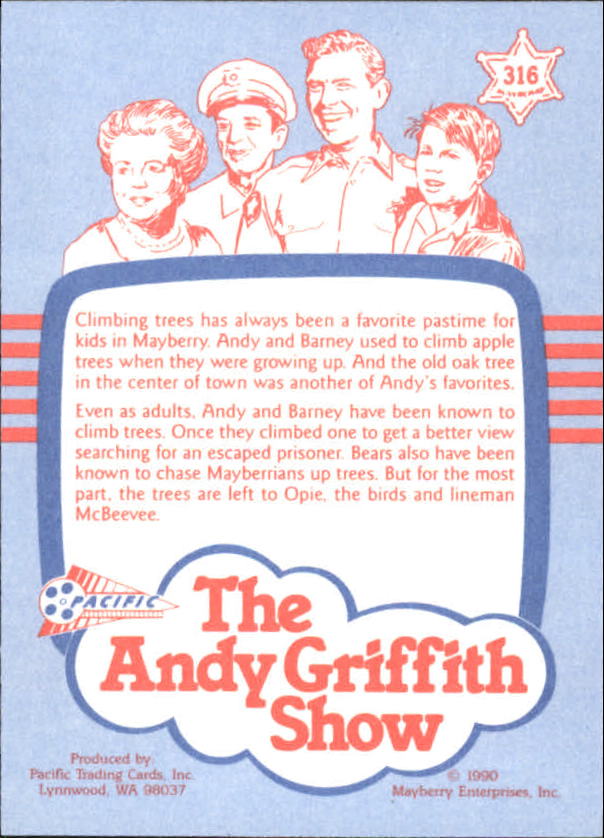 Andy Griffith Show Series Three (1991 Pacific) "Main Set" Cards #221 to #330