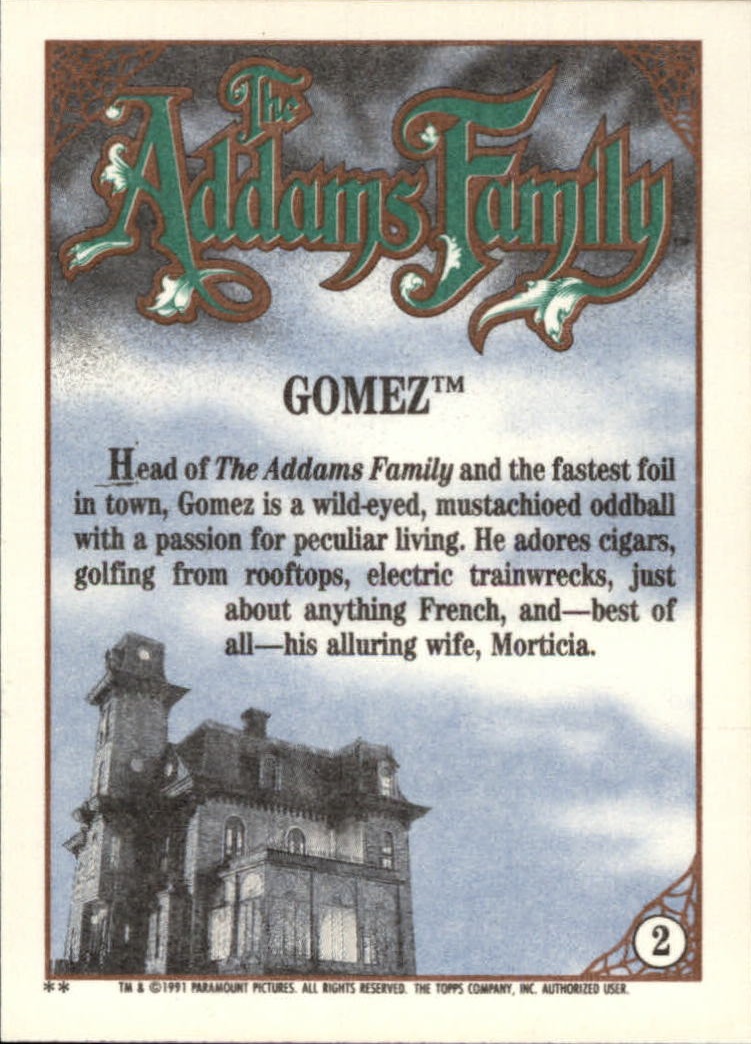 1991 Topps The Addams Family "Main Set" Base Cards