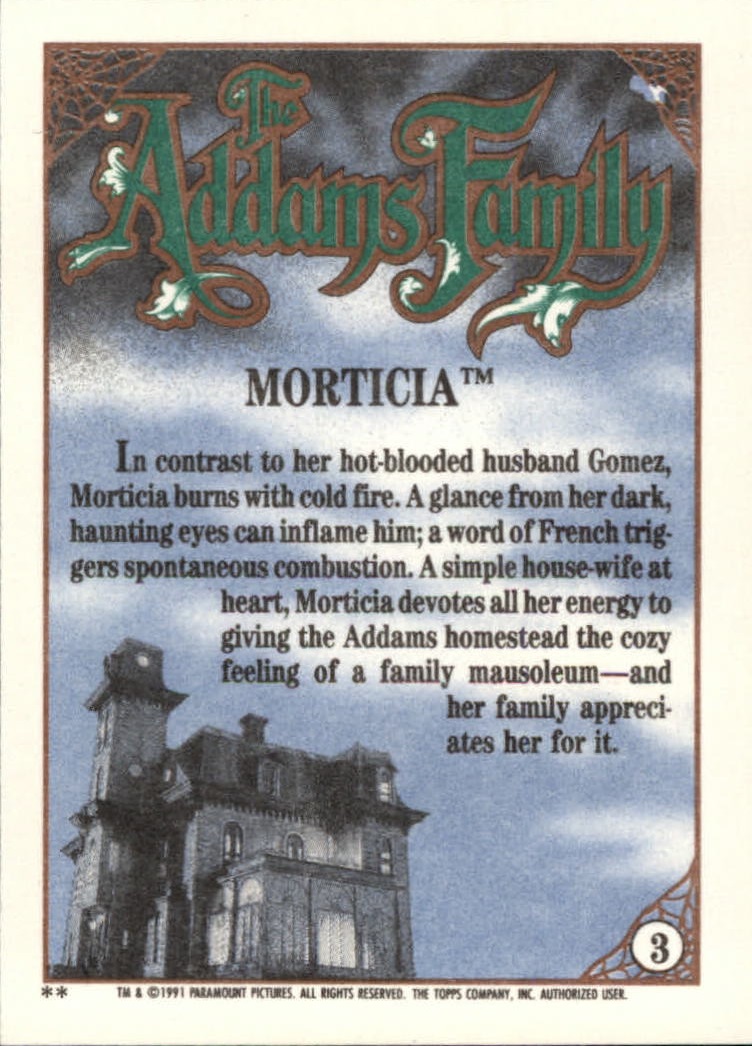 1991 Topps The Addams Family "Main Set" Base Cards