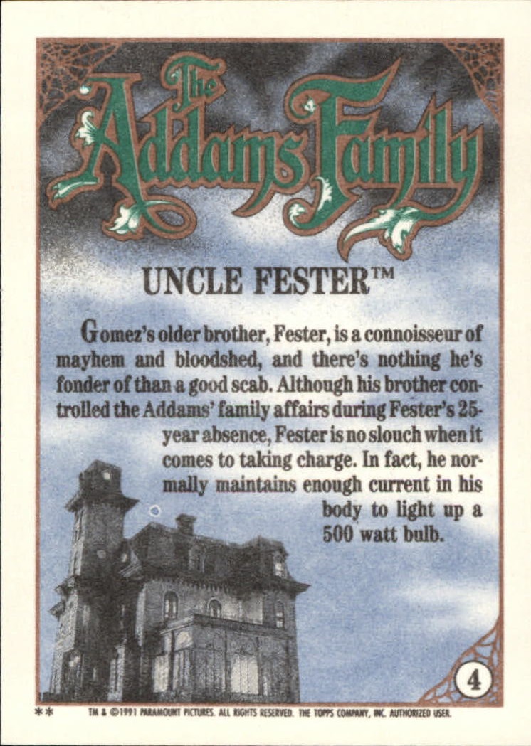 1991 Topps The Addams Family "Main Set" Base Cards