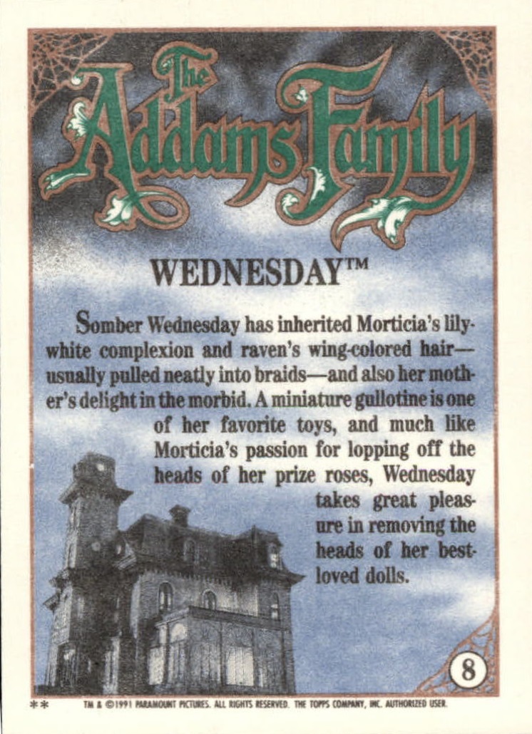 1991 Topps The Addams Family "Main Set" Base Cards