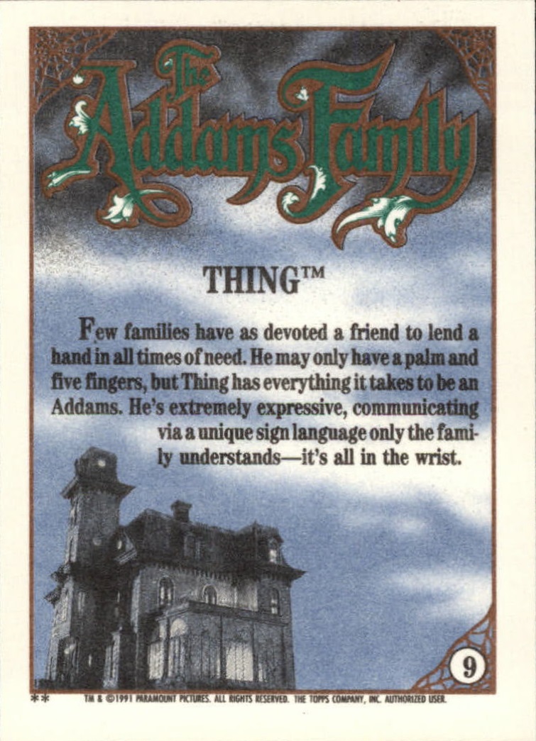 1991 Topps The Addams Family "Main Set" Base Cards