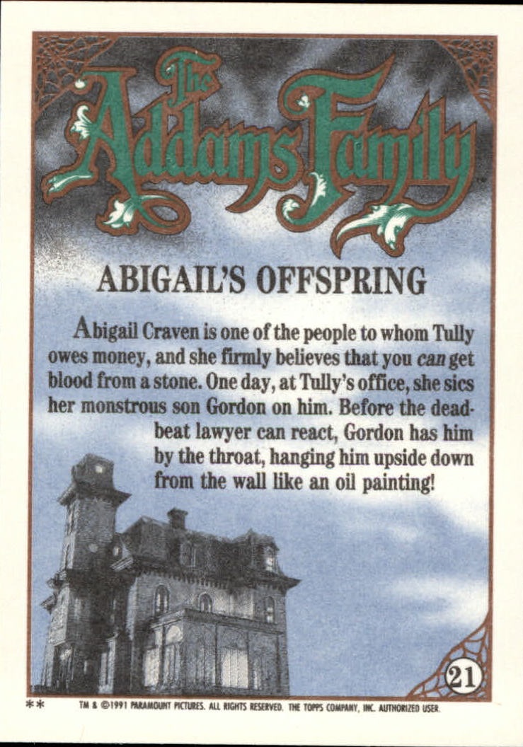 1991 Topps The Addams Family "Main Set" Base Cards