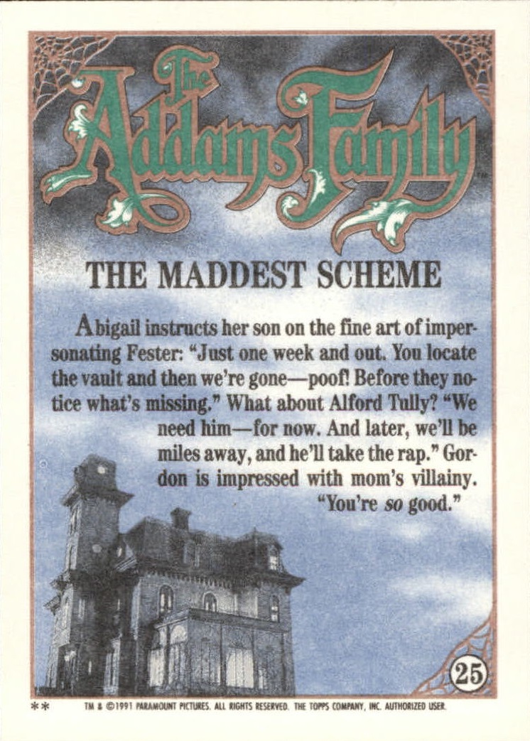 1991 Topps The Addams Family "Main Set" Base Cards