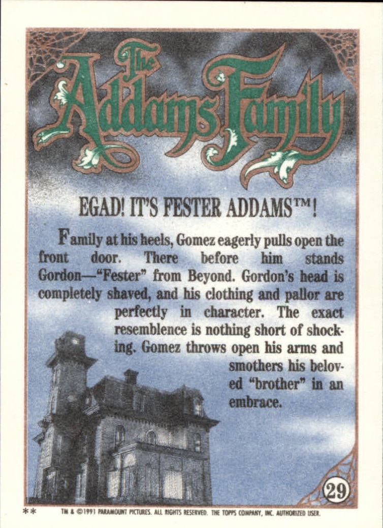 1991 Topps The Addams Family "Main Set" Base Cards