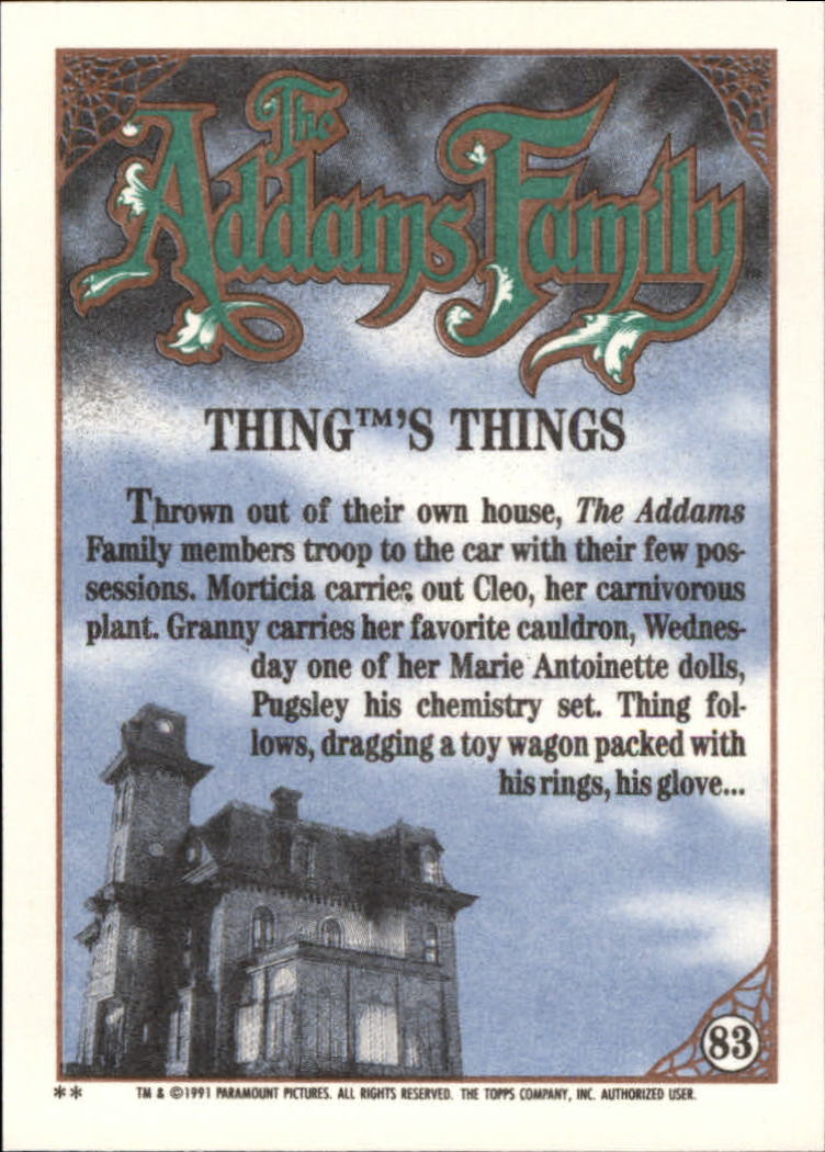 1991 Topps The Addams Family "Main Set" Base Cards