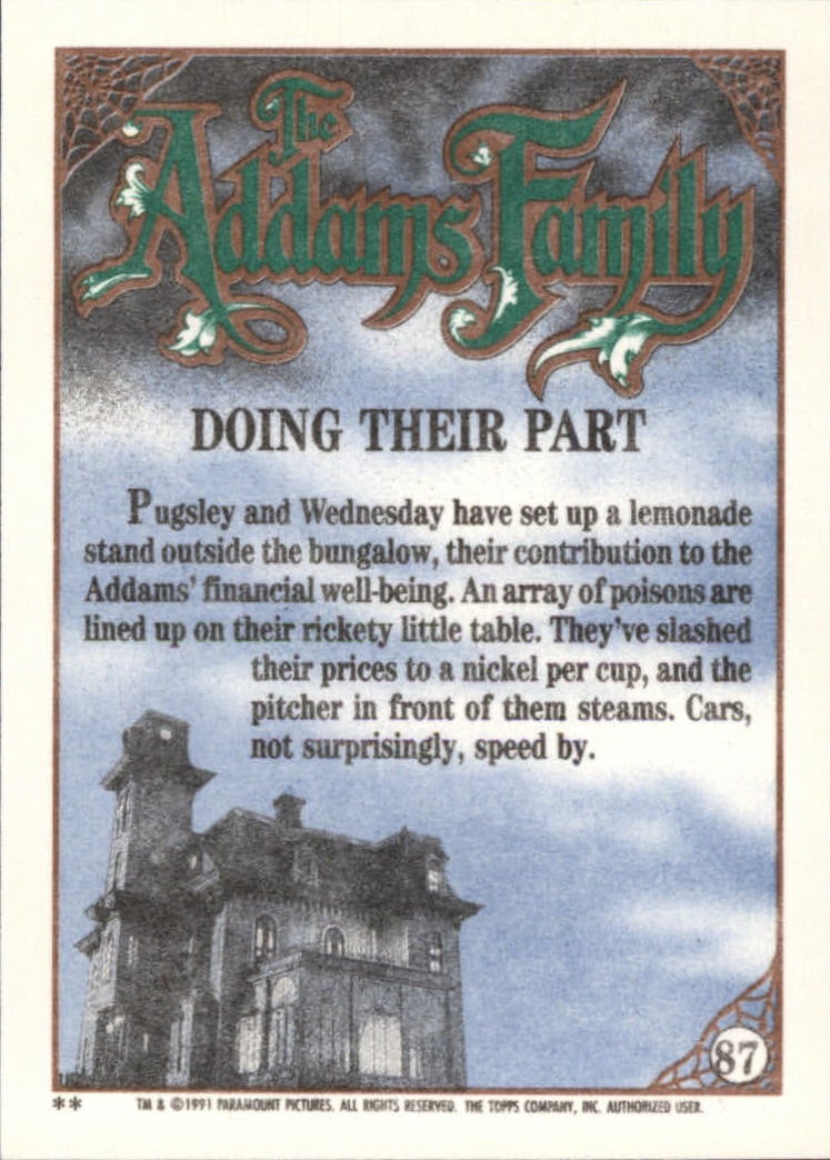 1991 Topps The Addams Family "Main Set" Base Cards