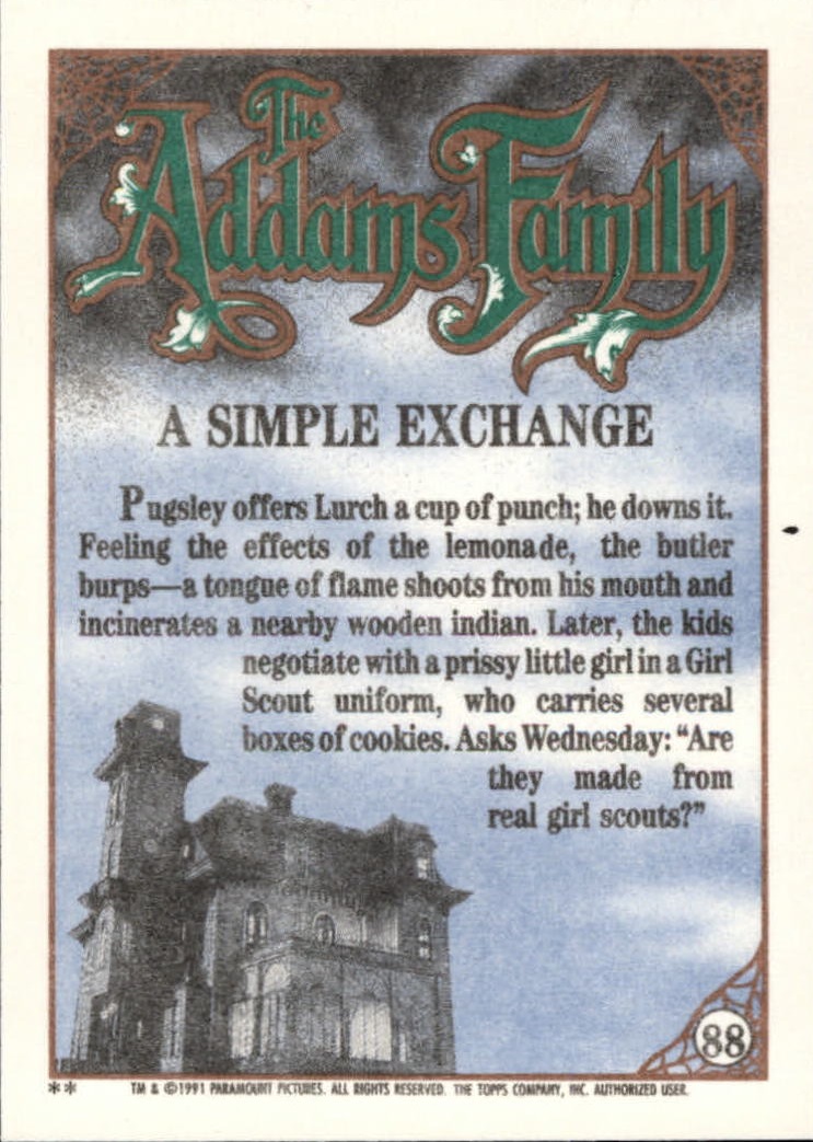 1991 Topps The Addams Family "Main Set" Base Cards