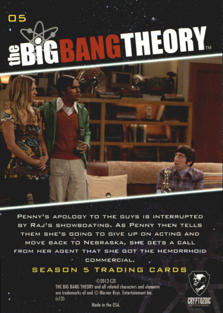2013 Cryptozoic The Big Bang Theory Season Five #5 Quick Draw McGraw back image