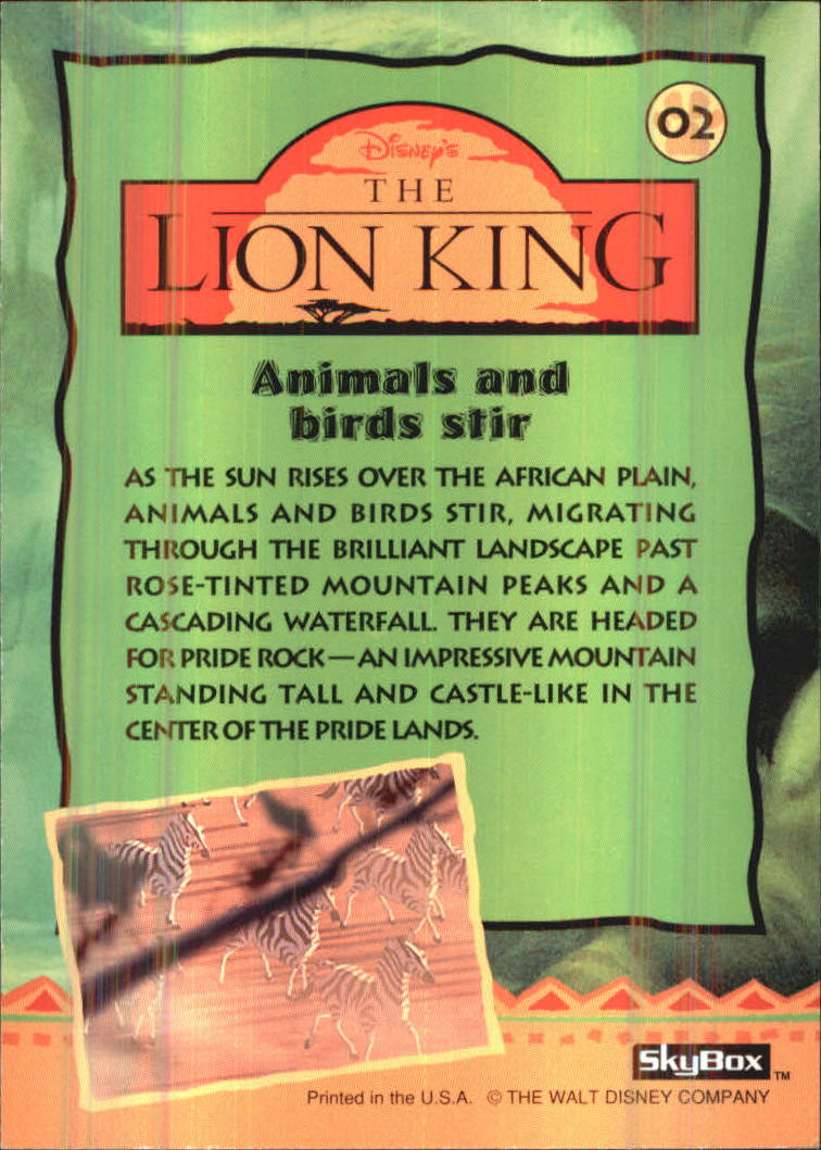 The Lion King (1994 Skybox) "Main Set" Cards #1 to #170 - Picture 5 of 339