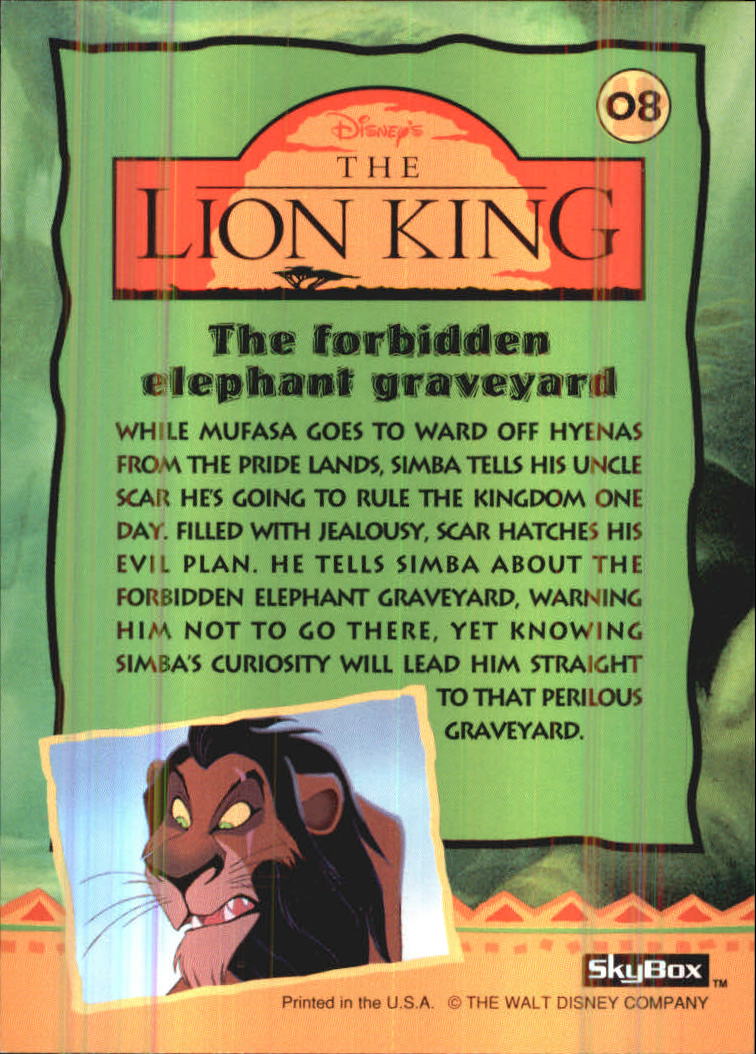 The Lion King (1994 Skybox) "Main Set" Cards #1 to #170 - Picture 17 of 339