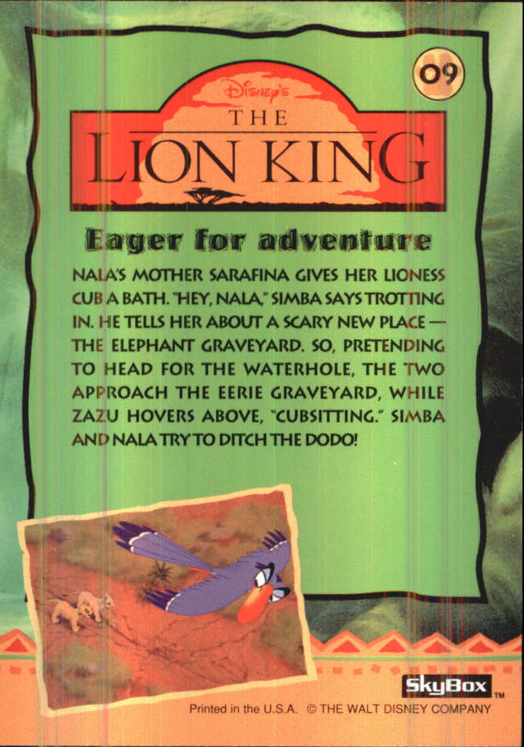 The Lion King (1994 Skybox) "Main Set" Cards #1 to #170 - Picture 19 of 339