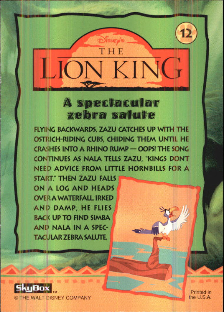 The Lion King (1994 Skybox) "Main Set" Cards #1 to #170 - Picture 25 of 339