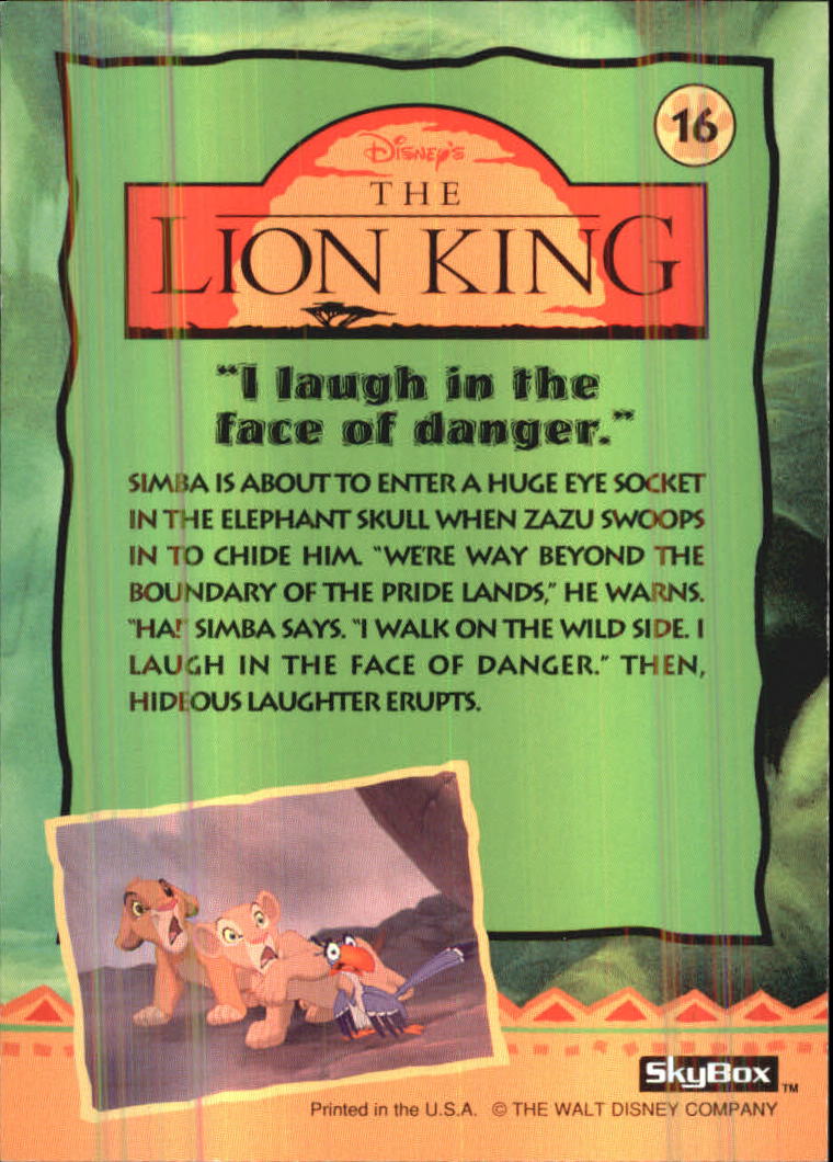 The Lion King (1994 Skybox) "Main Set" Cards #1 to #170 - Picture 33 of 339