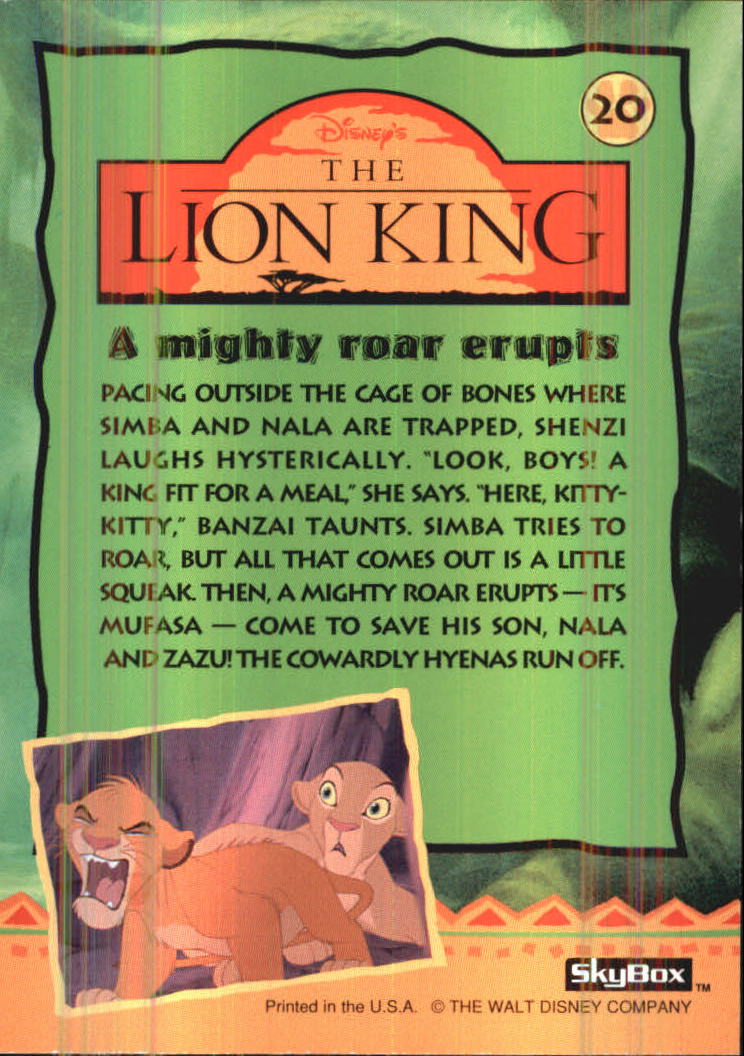 The Lion King (1994 Skybox) "Main Set" Cards #1 to #170 - Picture 41 of 339