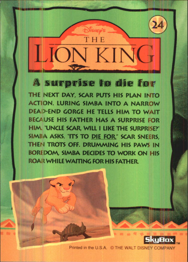 The Lion King (1994 Skybox) "Main Set" Cards #1 to #170 - Picture 49 of 339
