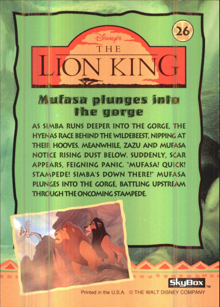 The Lion King (1994 Skybox) "Main Set" Cards #1 to #170 - Picture 53 of 339