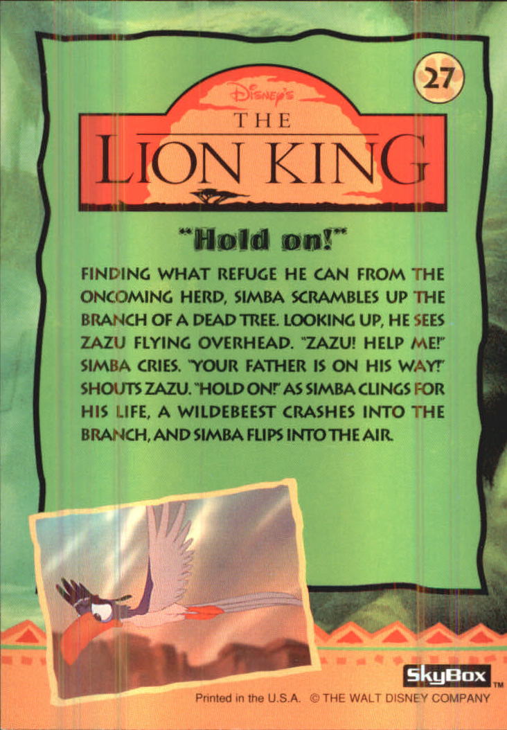 The Lion King (1994 Skybox) "Main Set" Cards #1 to #170 - Picture 55 of 339