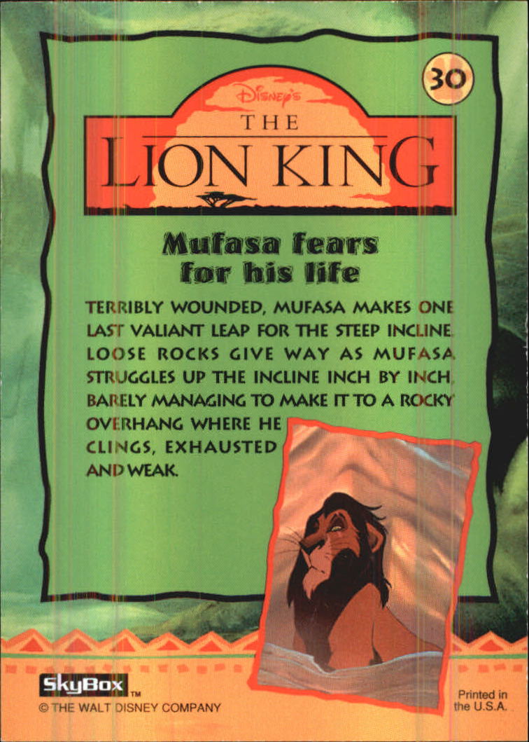 The Lion King (1994 Skybox) "Main Set" Cards #1 to #170 - Picture 61 of 339
