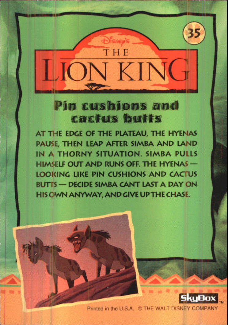 The Lion King (1994 Skybox) "Main Set" Cards #1 to #170 - Picture 71 of 339