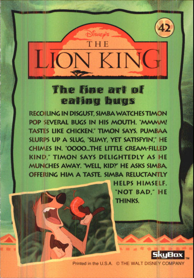 The Lion King (1994 Skybox) "Main Set" Cards #1 to #170 - Picture 85 of 339