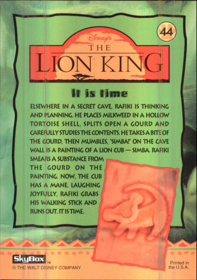 The Lion King (1994 Skybox) "Main Set" Cards #1 to #170 - Picture 89 of 339