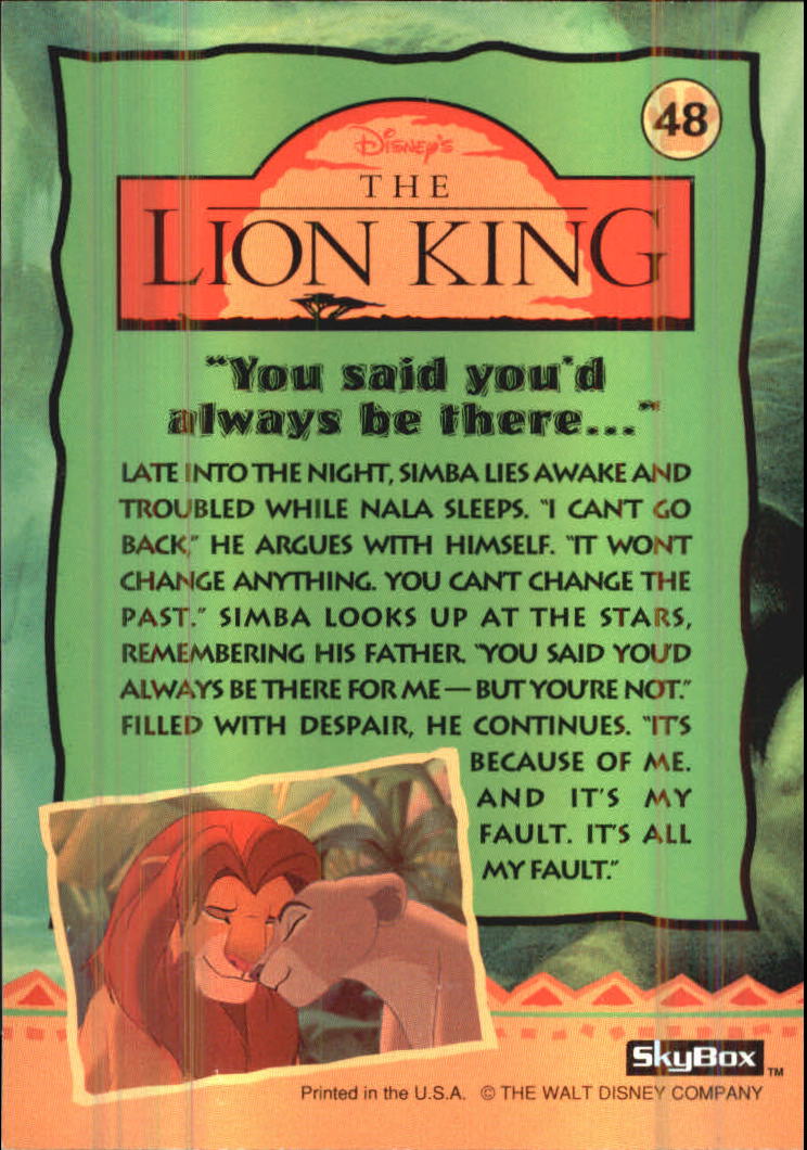 The Lion King (1994 Skybox) "Main Set" Cards #1 to #170 - Picture 97 of 339