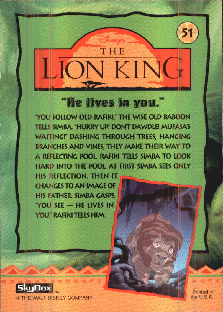 The Lion King (1994 Skybox) "Main Set" Cards #1 to #170 - Picture 103 of 339
