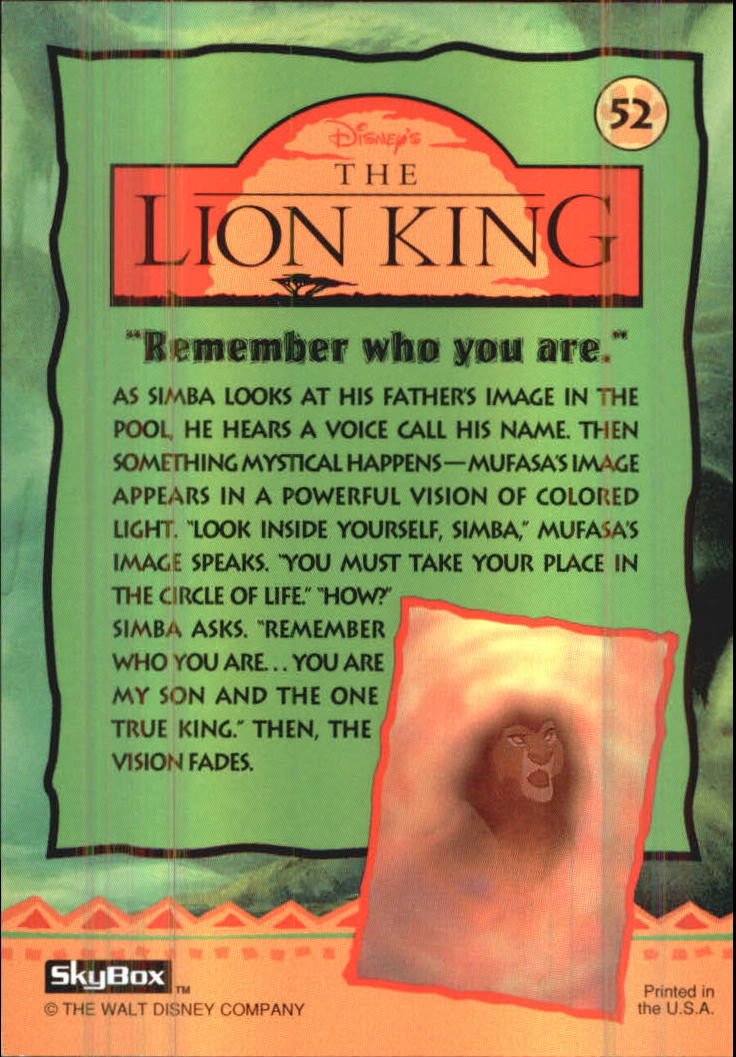 The Lion King (1994 Skybox) "Main Set" Cards #1 to #170 - Picture 105 of 339