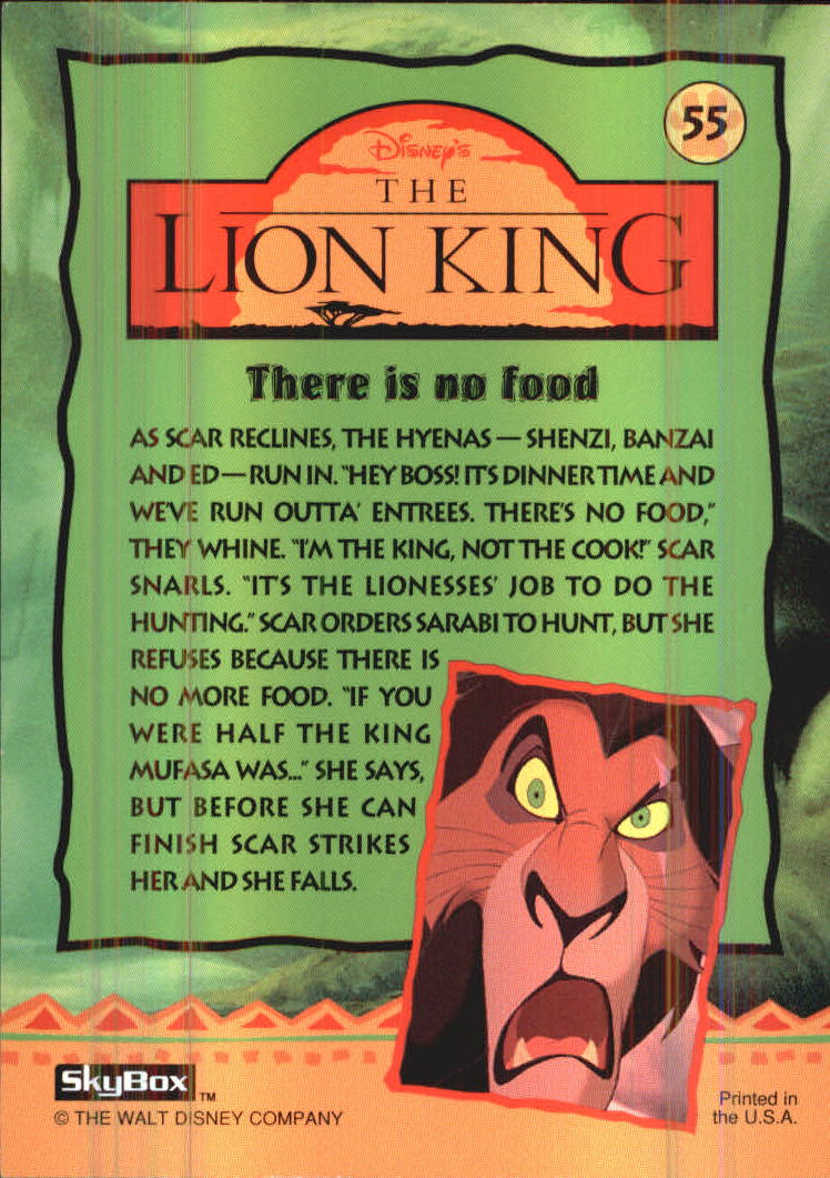 The Lion King (1994 Skybox) "Main Set" Cards #1 to #170 - Picture 111 of 339