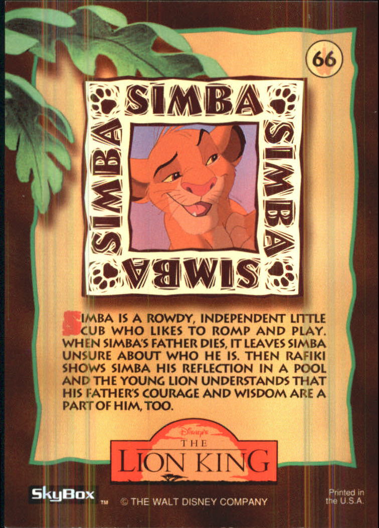 The Lion King (1994 Skybox) "Main Set" Cards #1 to #170 - Picture 133 of 339