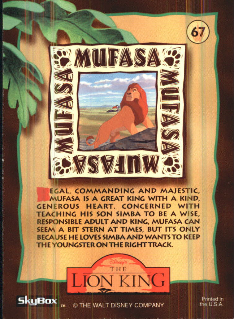 The Lion King (1994 Skybox) "Main Set" Cards #1 to #170 - Picture 135 of 339