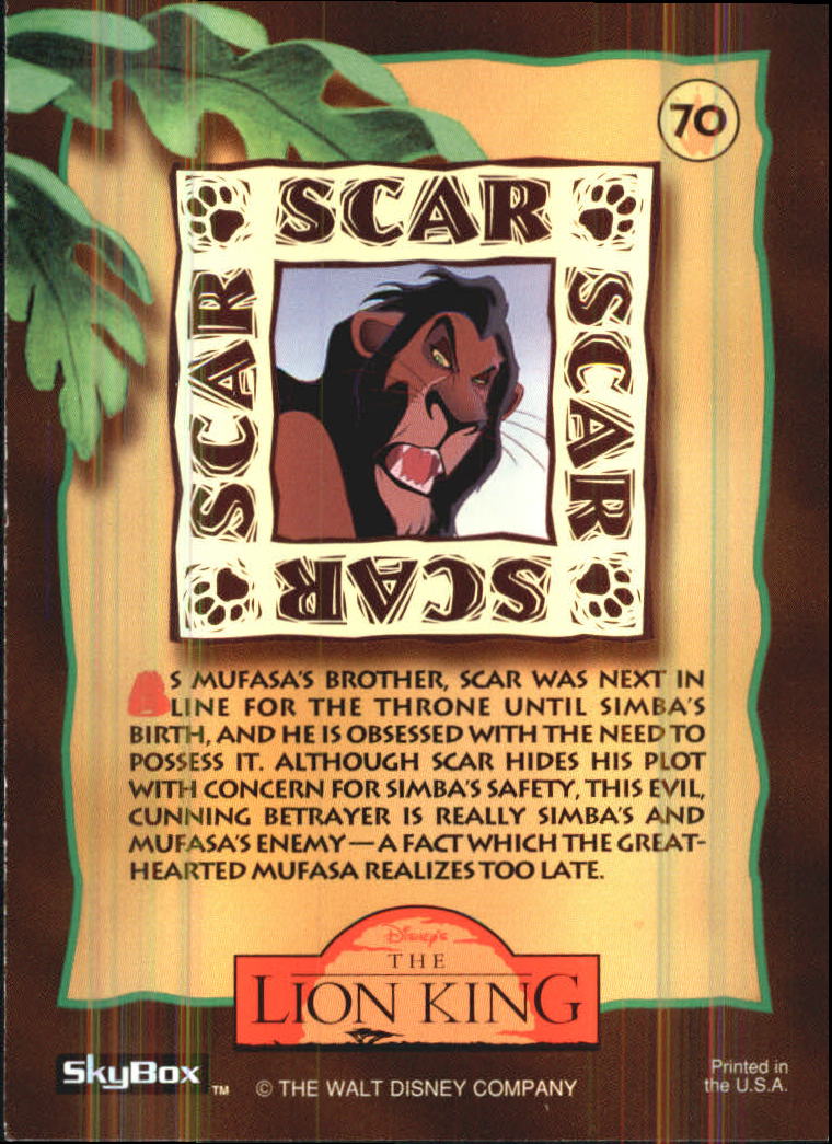 The Lion King (1994 Skybox) "Main Set" Cards #1 to #170 - Picture 141 of 339