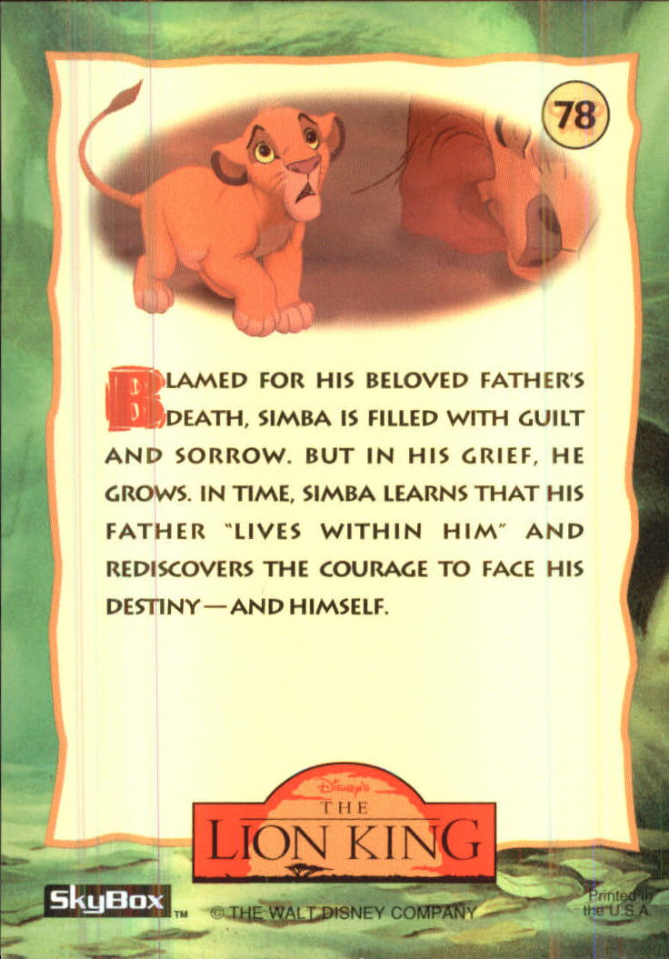 The Lion King (1994 Skybox) "Main Set" Cards #1 to #170 - Picture 157 of 339