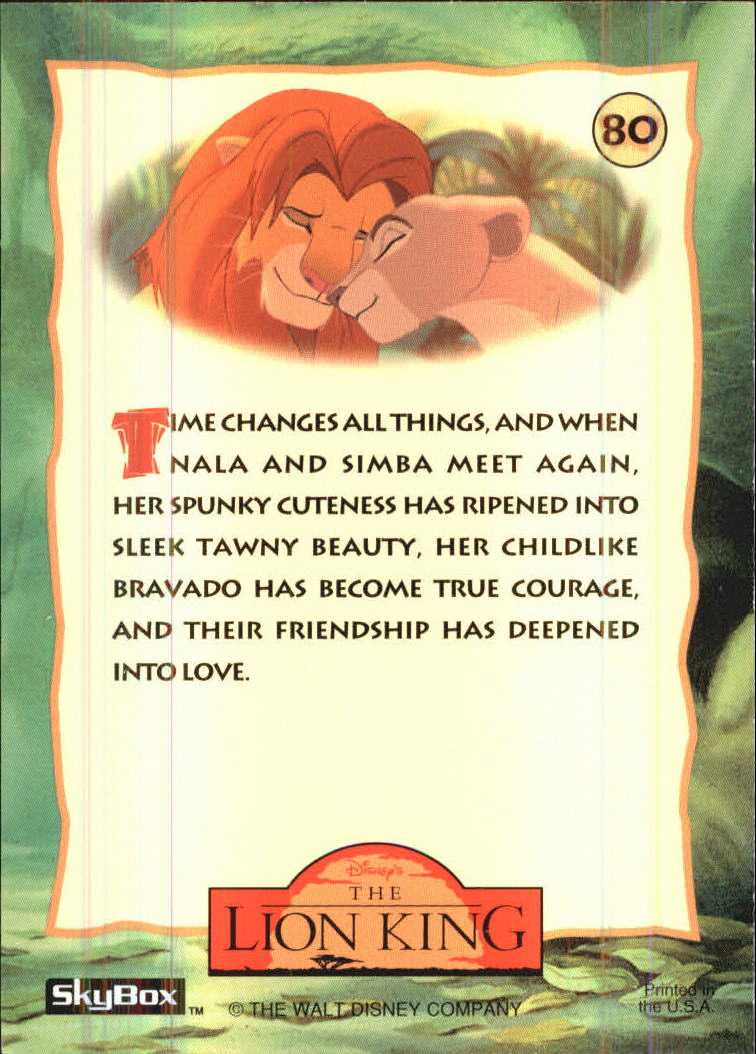 The Lion King (1994 Skybox) "Main Set" Cards #1 to #170 - Picture 161 of 339