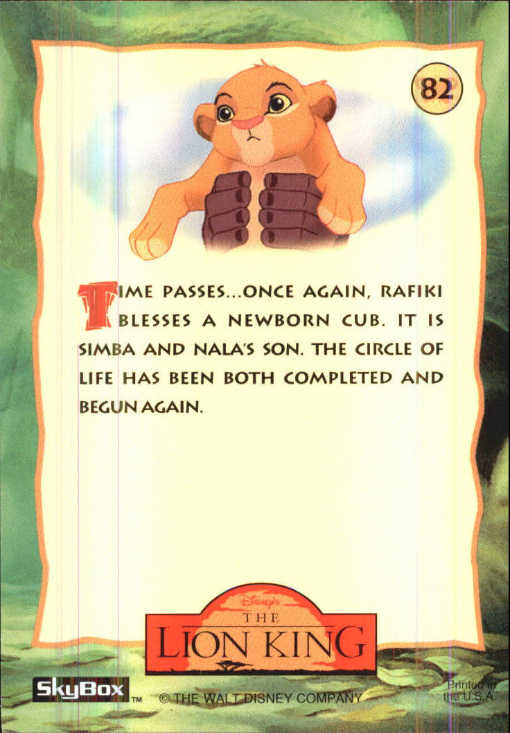The Lion King (1994 Skybox) "Main Set" Cards #1 to #170 - Picture 165 of 339