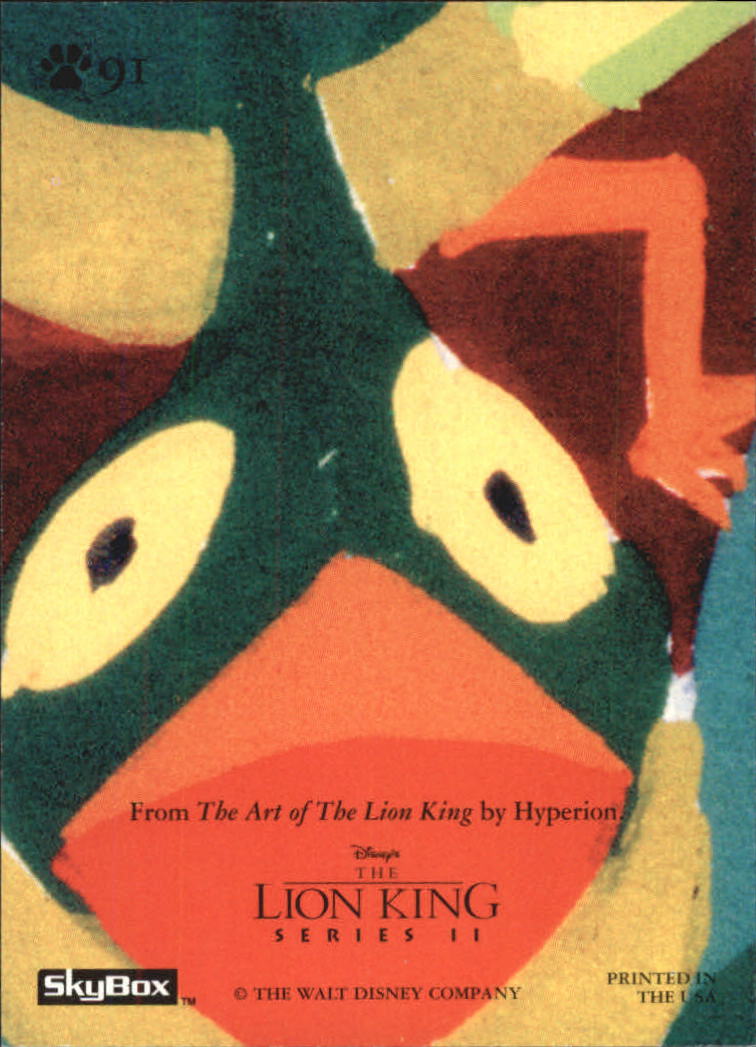 The Lion King (1994 Skybox) "Main Set" Cards #1 to #170 - Picture 183 of 339