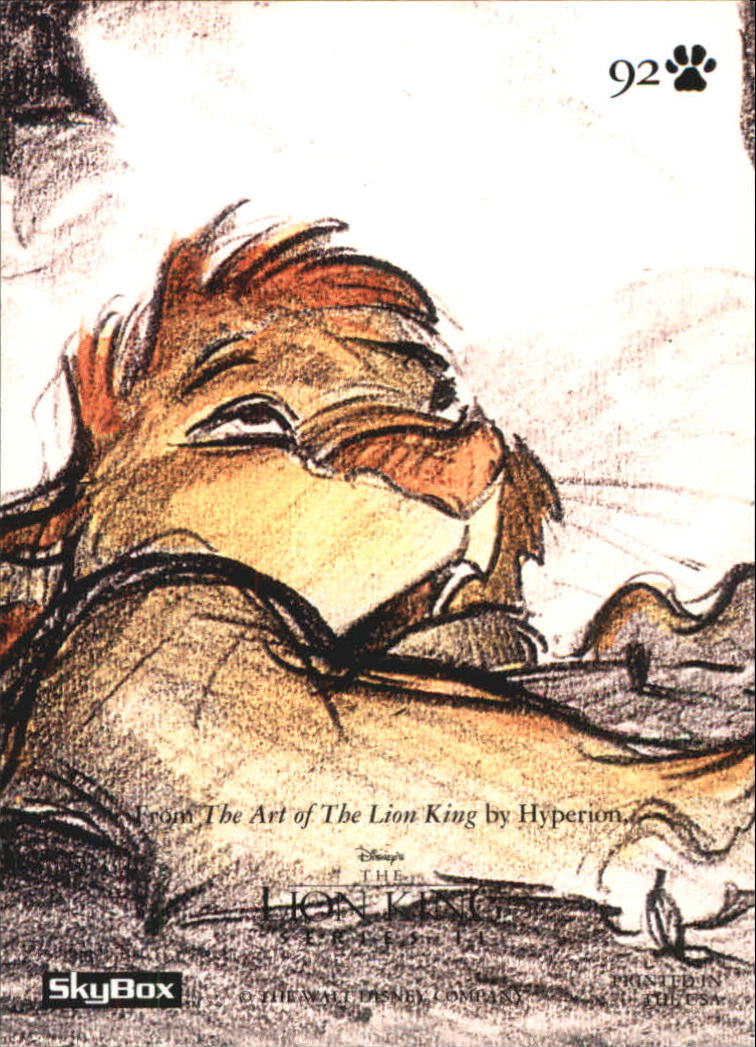 The Lion King (1994 Skybox) "Main Set" Cards #1 to #170 - Picture 185 of 339