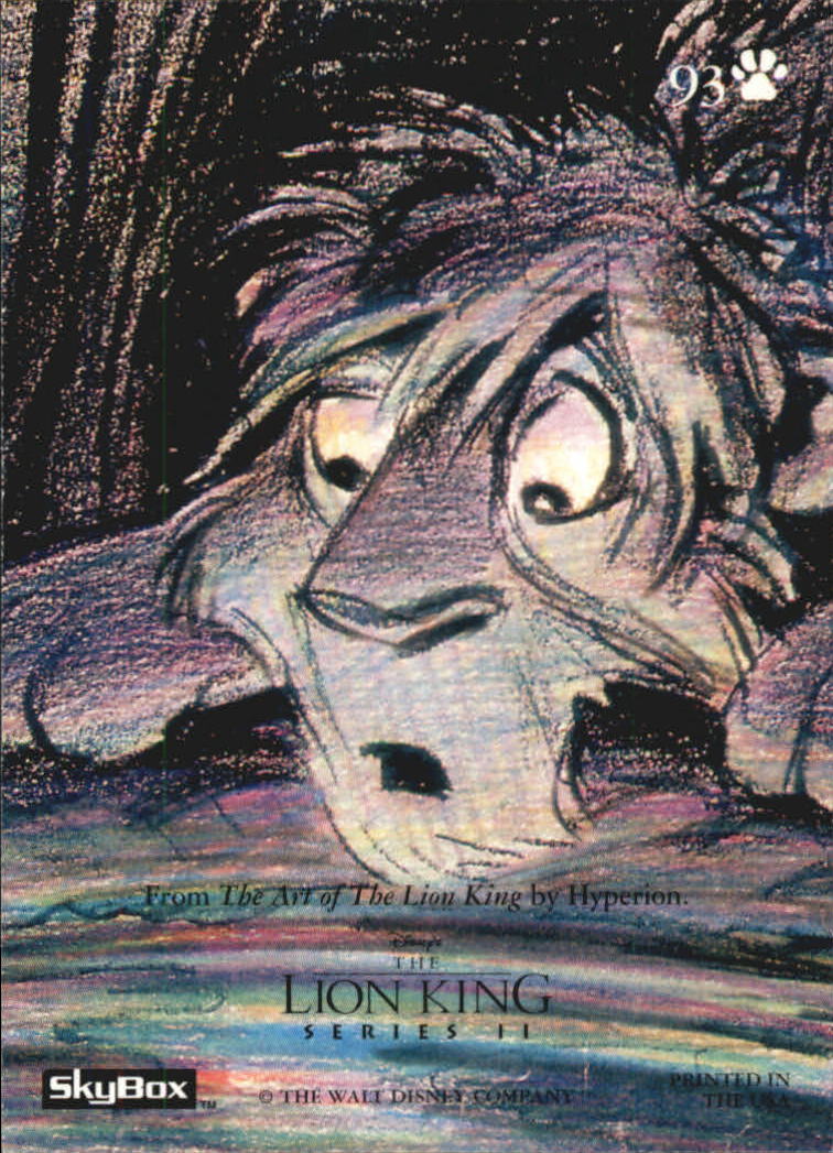 The Lion King (1994 Skybox) "Main Set" Cards #1 to #170 - Picture 187 of 339