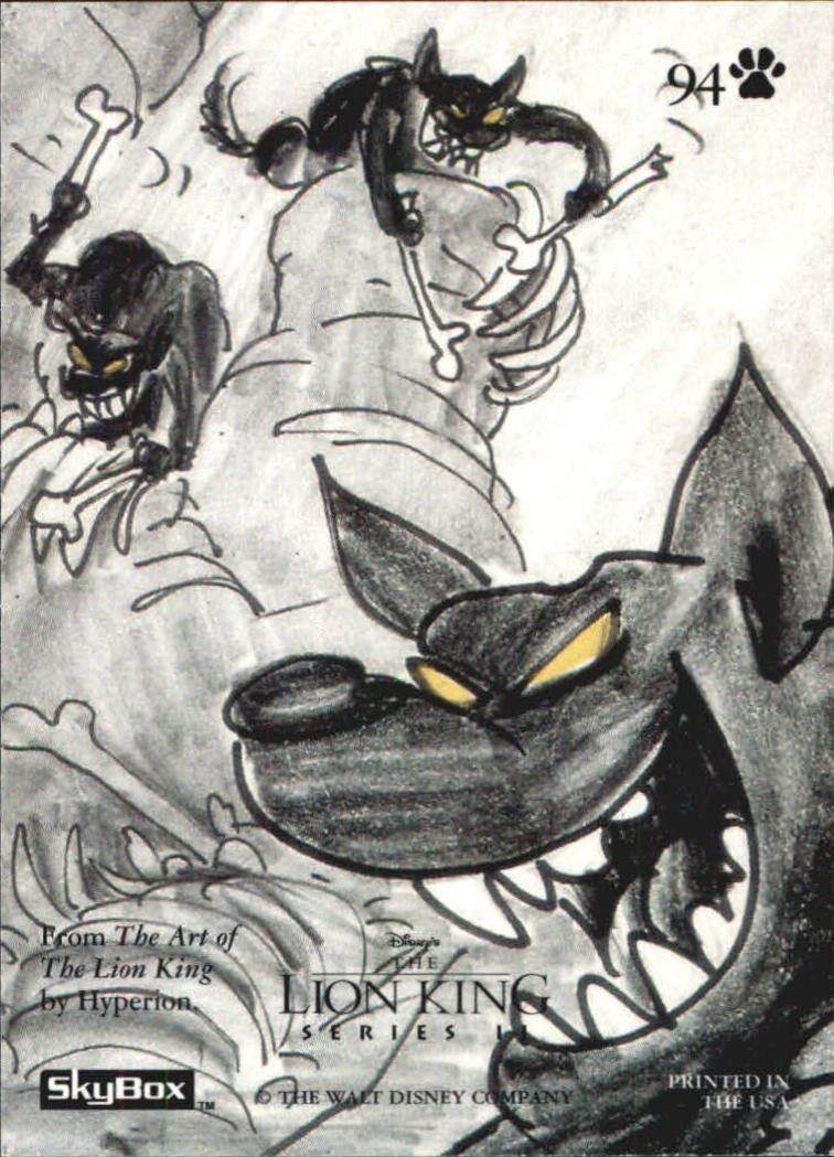 The Lion King (1994 Skybox) "Main Set" Cards #1 to #170 - Picture 189 of 339
