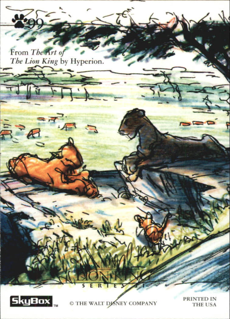 The Lion King (1994 Skybox) "Main Set" Cards #1 to #170 - Picture 197 of 339